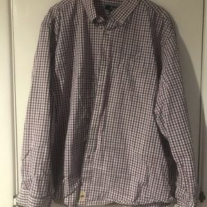 Purple plaid button down